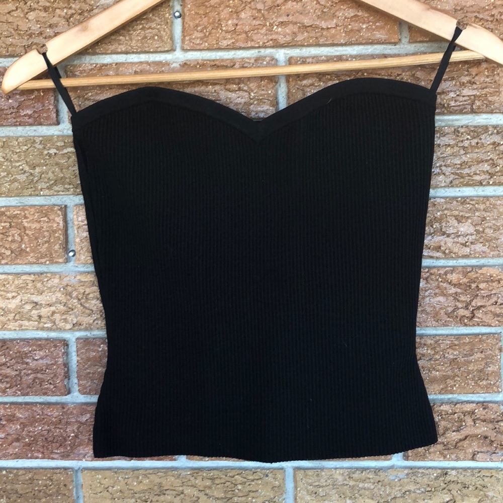 Babaton luxury ribbed sweetheart crop top